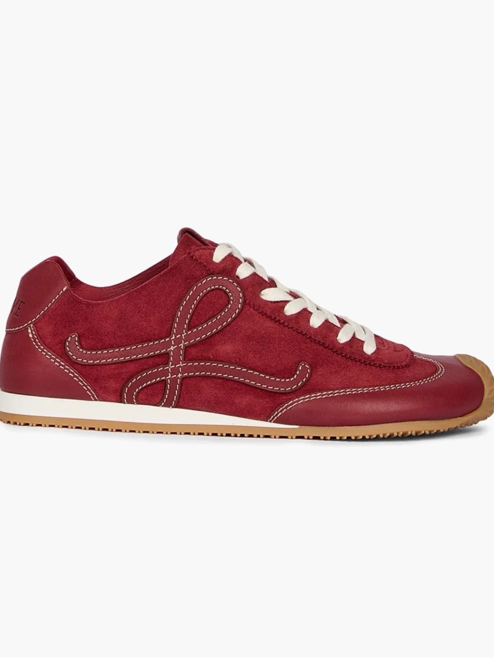 Loewe Ballet Runner 2.0 Leather Low-Top Sneakers - Burgundy